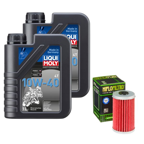 Wartungs-Set für Daelim VL 125 Daystar Classic VL125FK 2005, LIQUI 10W-40 2L (110275)