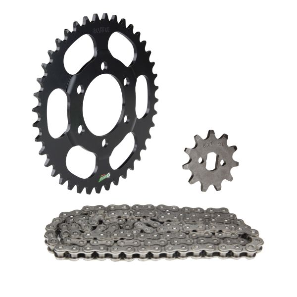 Kettensatz 3-teilig schwarz 10/40 Zähne für Zündapp ZD 30 Typ 446-200 (ab FG 9235094) / ZA 40 Typ 460-033 (1075821140110B)