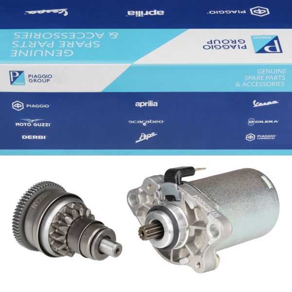 Anlasser + Anlasserfreilauf (14/63Z) für Piaggio 2-Takt / Free Liberty NRG Sfera TPH Zip / Aprilia SR / Vespa ET2 (114294)