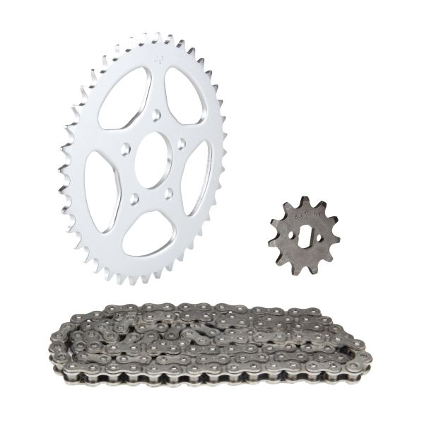 Kettensatz 3-teilig silber 11/40 Zähne Zündapp ZA 40 Typ 460 / ZD 30 Typ 446-200 (FG 9030749-9235093) / ZR 30 Typ 447 (1075901140110S)