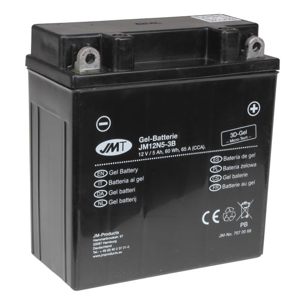 Gel Batterie Motorrad 12N5-3B Gel JMT für Yamaha XT 600 2KF 2NF 43F Bj. 1984-1990 (113892)