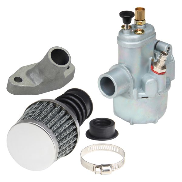 Vergaser 15mm Ansaugstutzen Luftfilter Einlass-Set für Zündapp KS 50 CS CX Hai GTS C - Citomerx (1039933)