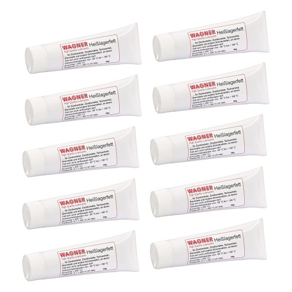 Wagner Heißlagerfett 10x 50g – Hochtemperatur-Spezialfett für Lager, Zündanlagen und elektrische Kontakte (200003505010)