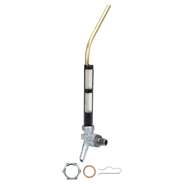 Benzinhahn M24x1,5, Abgang links, ohne Hebel für Vespa PK 50 80 125 S XL XL2 Automatik Plurimatic (160477)