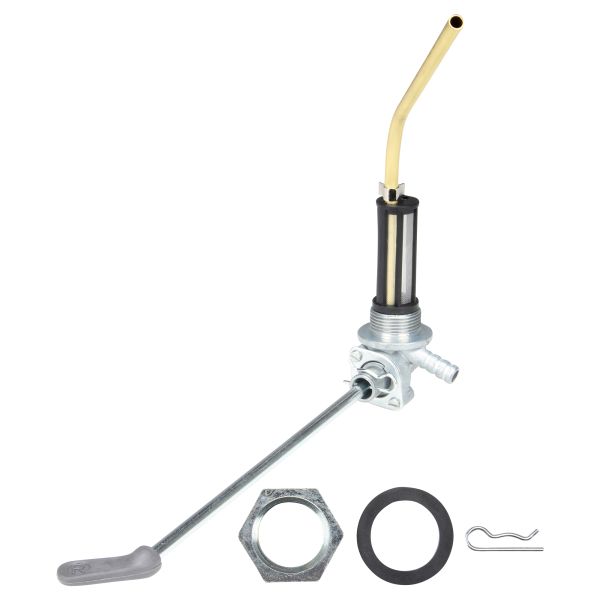 Benzinhahn M24x1,5, Abgang rechts, mit Hebel für Vespa PK 50 80 125 S Lusso Schaltung (165360)