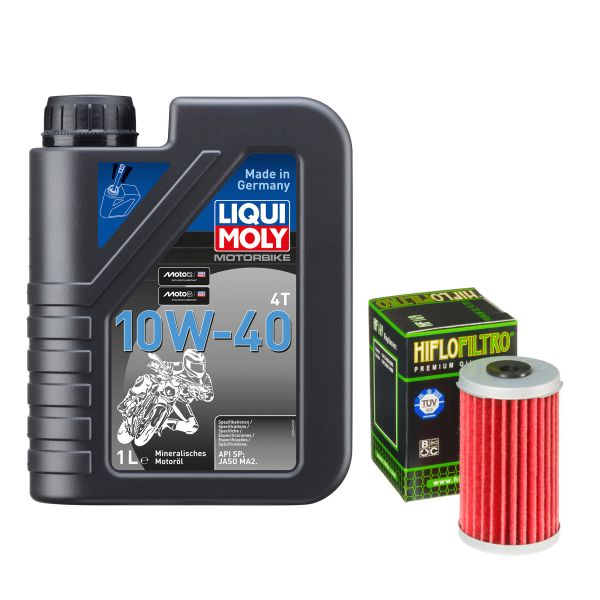 Wartungs-Set für Daelim VJ 125 Roadwin BA4BLS 2007 LIQUI MOLY 10W-40 2L Ölfilter (111086)