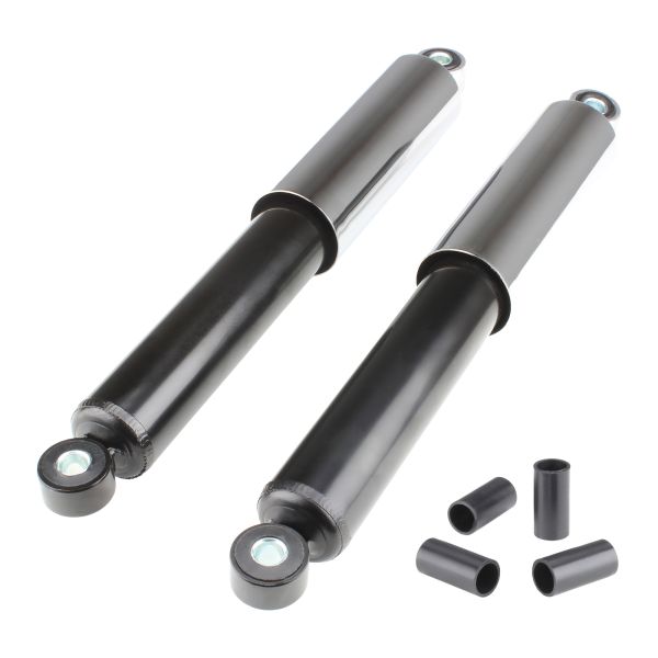 Stoßdämpfer Federbein Set 340 mm Chrom/Schwarz für Simson vorne oder hinten (103155)