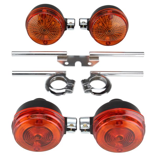 Blinker + Halter Set chrom mit E-Zeichen für Simson S50 S51 S70 (100887)