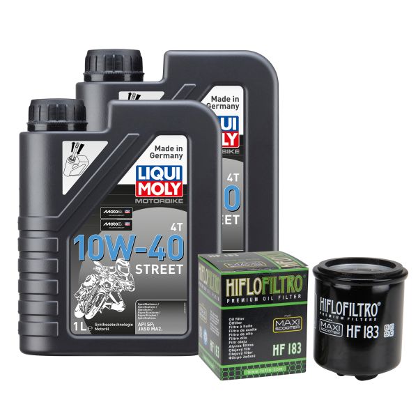Wartungs-Set für Aprilia Sportcity 125 VB002 2007, LiquiMoly 10W-40 Street 2L (110465)