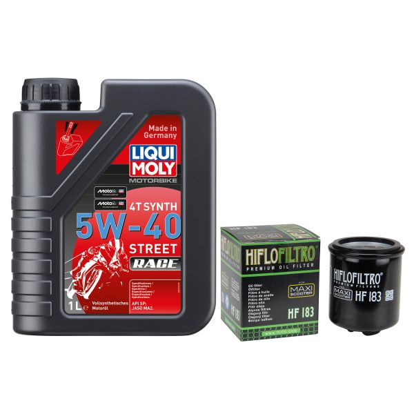 Wartungs-Set für Gilera Runner 125 VX 4T M24000 2004, LiquiMoly 5W-40 Race 1L (110971)