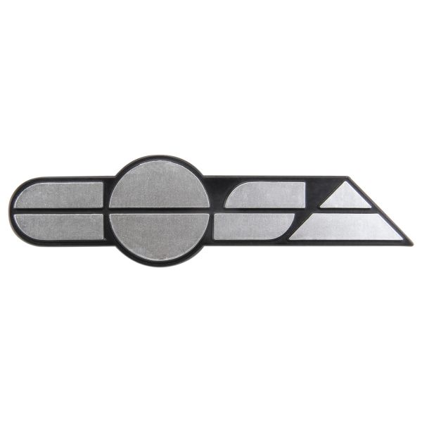 Emblem Plakette "Cosa Schriftzug" Alu 170x46mm schwarz/silber für Piaggio Cosa 1 2 125 150 200 (142720750)