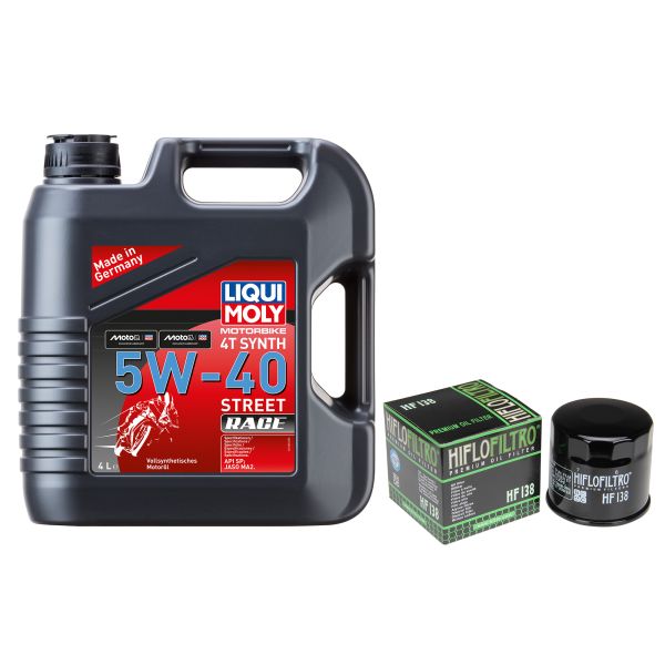 Wartungs-Set für Aprilia Tuono 1000 V4 R ABS APRC 14, LiquiMoly 5W-40 Race 4L (111563)