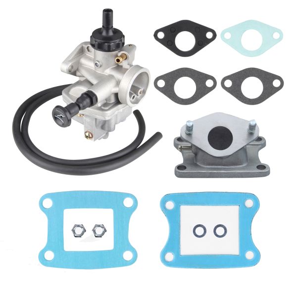 Vergaser 18mm + Isolierplatte + Ansaugstutzen + Dichtungen (Keihin Vergaser) für Honda MT MB MTX MBX 50 (114565)