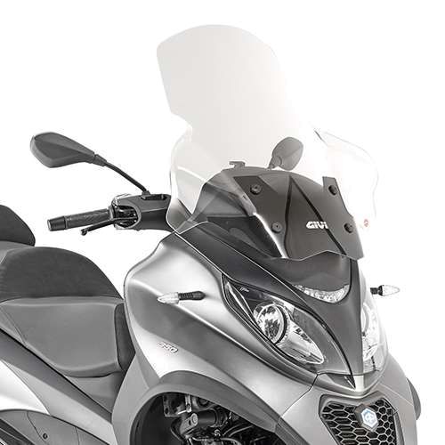 Givi Windschild D5613STG, transparent, 605 mm x 650 mm für Piaggio MP3 350-500 Sport/Business (18>21) (D5613STG)