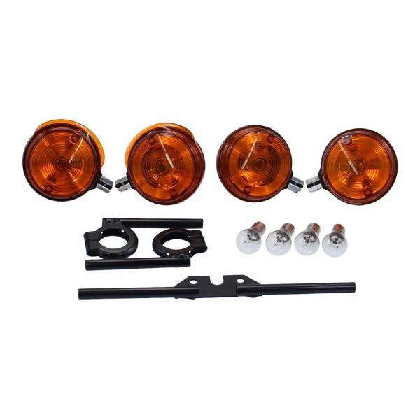 Blinker Set vorne + hinten E-Zeichen + Blinkerhalter schwarz für Simson S51 S50 (168058s1)