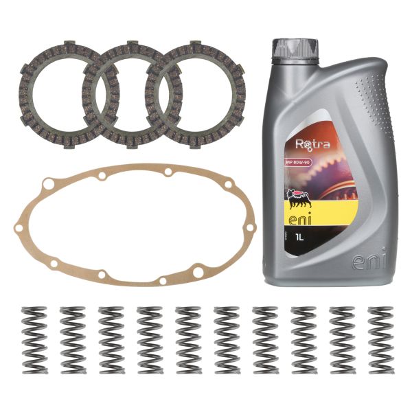 Kupplungslamellen + Kupplungsfedern + Dichtung + Öl für Zündapp Super Combinette Typ 433 510-101 (108782)