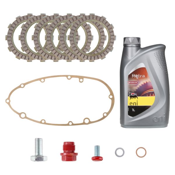 Ölschrauben + Dichtung + Öl SAE80 + Kupplungslamellen für Zündapp GS 125 Typ 520 / KS 125 Sport Typ 521-05L0 521-10L0 (108836)