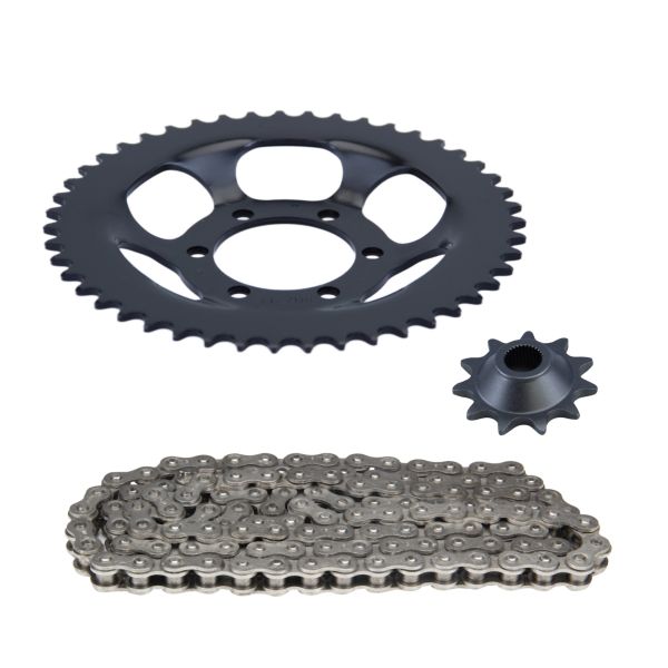 Kettensatz 3-teilig schwarz 11/47 Zähne für Zündapp CS 25 Typ 448-140 448-141 (-Motor Nr. 9954285) (1075851147120B)