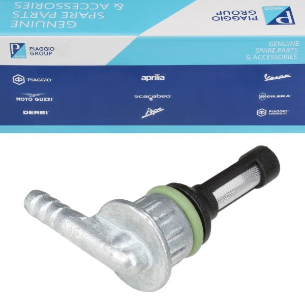 Öltank Anschluss Stutzen 574362 für Piaggio Fly Free Hexagon Liberty NRG Sfera SKR TPH Zip / Aprilia SR Amico Scarabeo (574362)