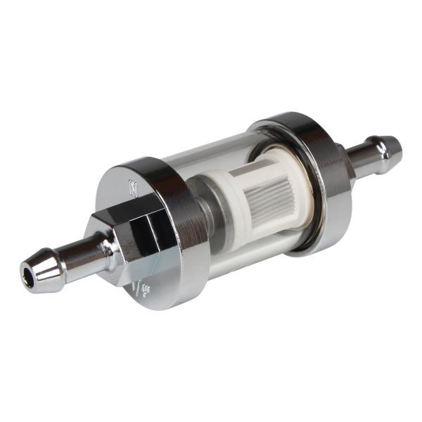 Benzinfilter Kraftstofffilter rund klar 6mm chrom/Glas von Citomerx (112562)