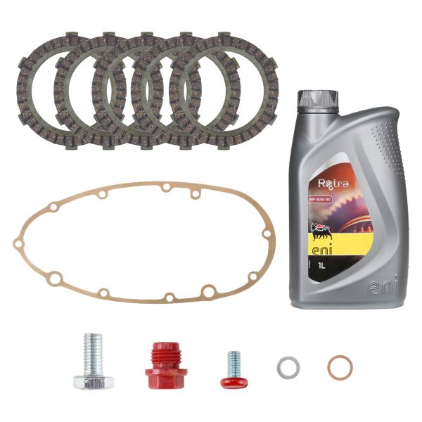 Ölschrauben + Dichtung + Öl SAE80 + Kupplungslamellen für Zündapp KS 125 Sport Typ 521-01 (108834)