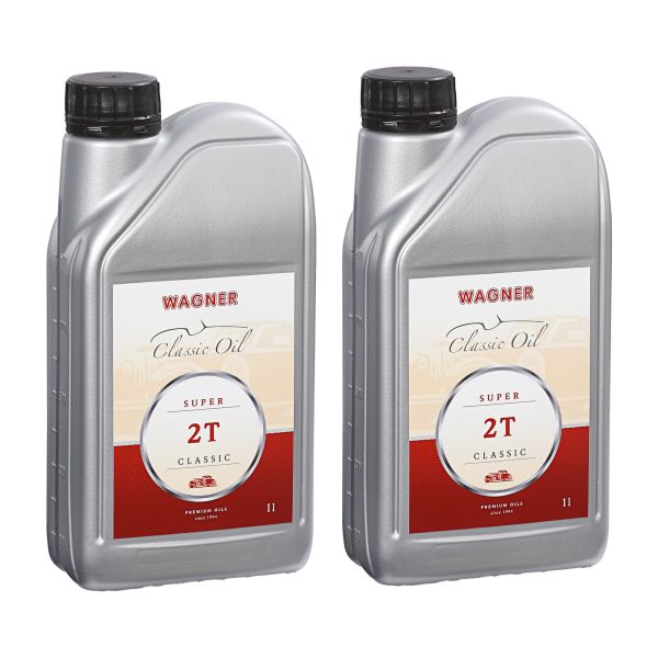 Wagner Zweitaktöl Super 2T Classic 2x 1L – mineralisches Zweitakt-Motoröl für Oldtimer, Roller & Zweiräder (20001060012)