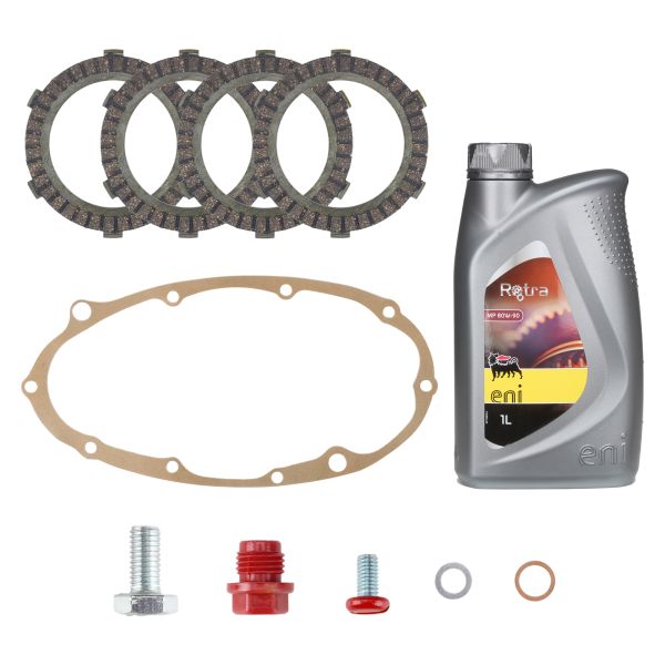 Ölschrauben + Dichtung + Öl SAE80 + Kupplungslamellen für Zündapp C ZD CS Hai ZX ZL ZS GTS KS R RS 50 (108833)