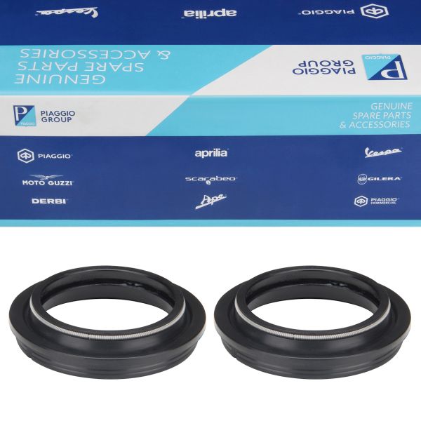 2 Stück Piaggio (Original OE) Gabeldichtung Gabel Staubschutz Original für Aprilia SX RX 50 125 Derbi Senda SM (2R0000522)
