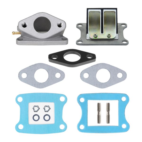 Ansaugstutzen 24mm + Isolierplatte + Membranblock + Dichtungen für Honda MT MB MTX MBX 50 (114549)
