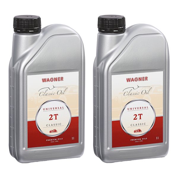 Wagner 2-Taktöl Universal 2T teilsynthetisch 2×1 L – Premium Zweitaktöl für Scooter, Motorrad & Oldtimer (20001050012)