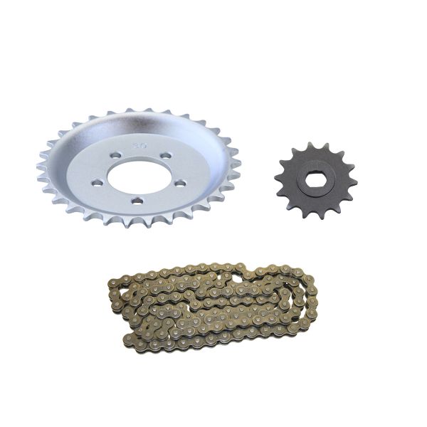 Kettensatz 3-teilig silber 14/30 Zähne für Hercules 221 222 MFH MF (1280451430102S)