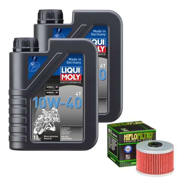 Wartungs-Set für Benelli BN 125 CBS Bj. 2019, LIQUI MOLY 10W-40 2L, Ölfilter (110256)